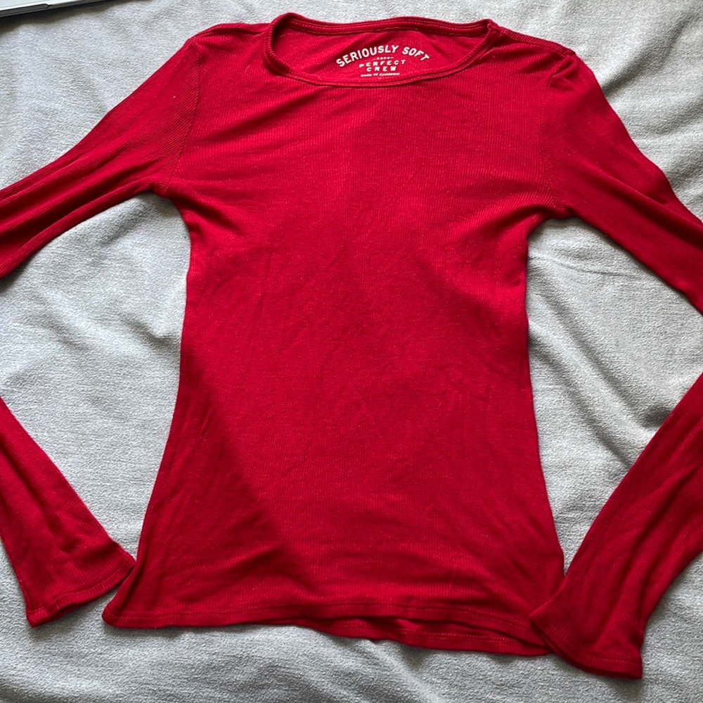 Aeropostale Red Long Sleeve Supersoft Shirt Size M